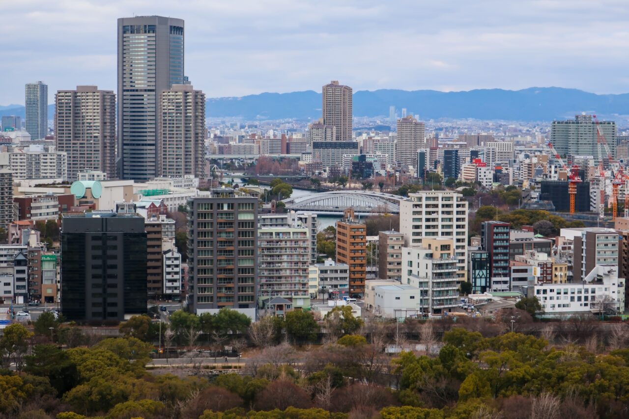 大阪市を一望した景観の画像