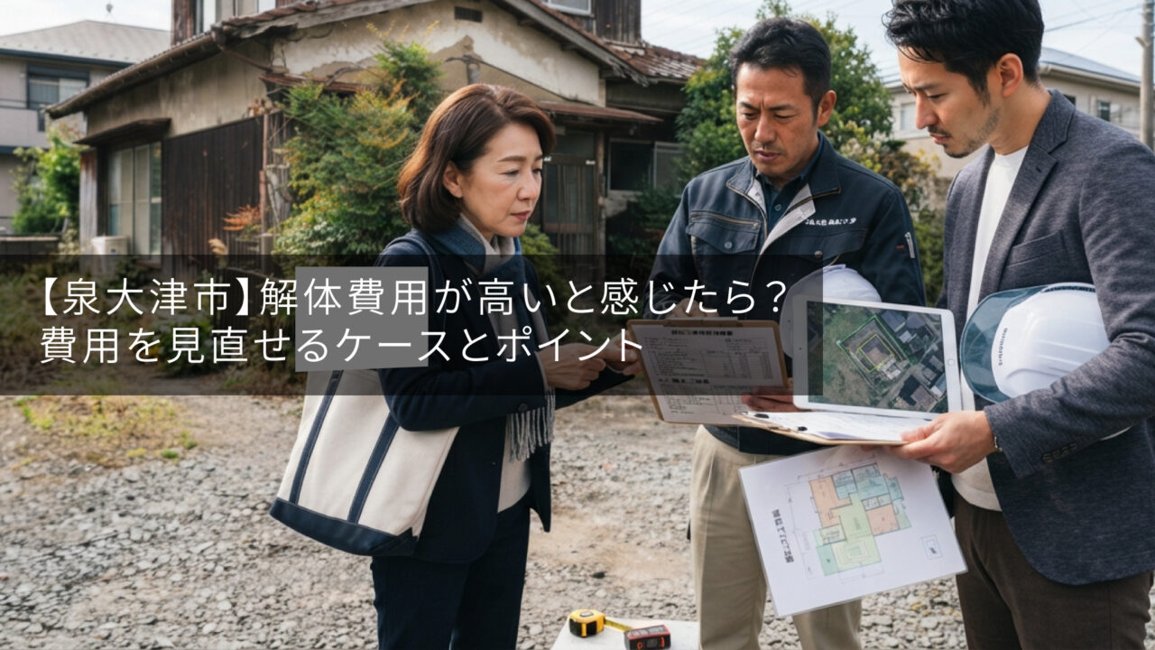 担当者と施主が建物や資料を確認している