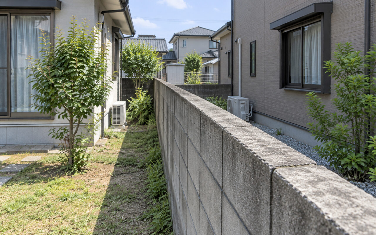 住宅街の境界壁