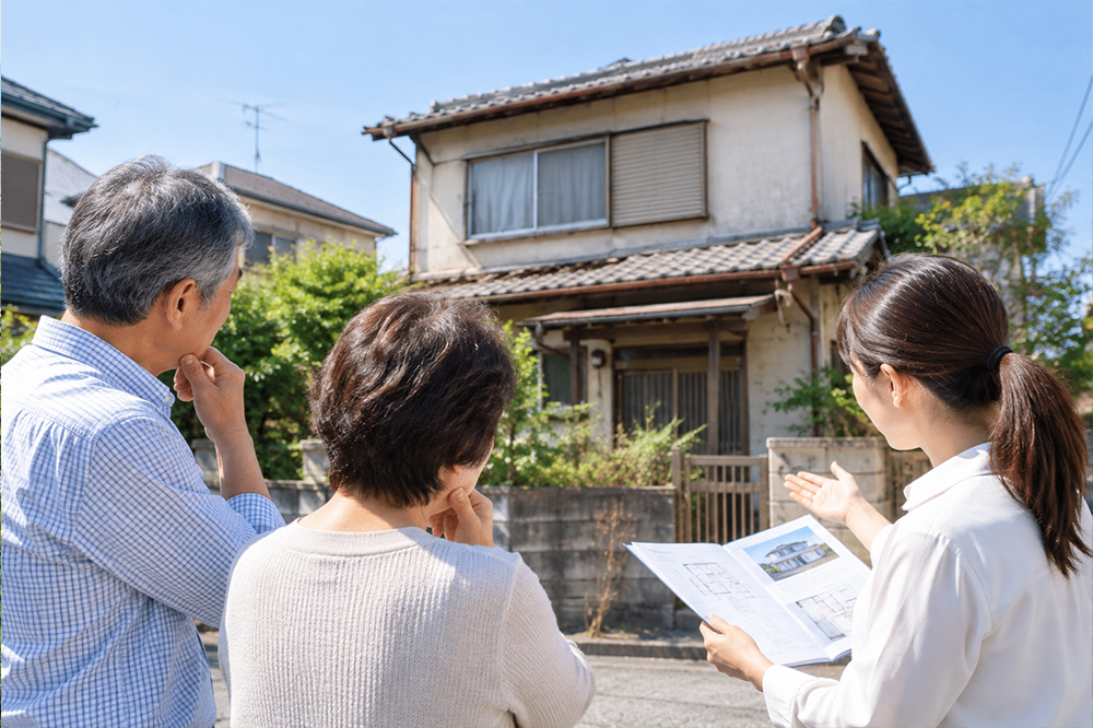 現地調査を依頼し空き家を確認している様子