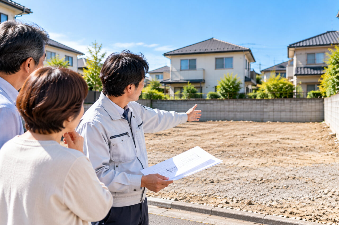 解体後の空き地で管理方法を検討する業者